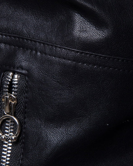 Men's Motorcycle Multi Zip Leather Coat