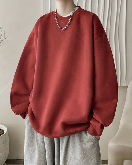 Japanese Basic Style Round Neck Sweater For Men