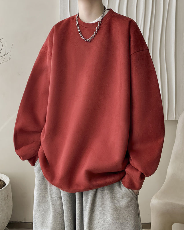 Japanese Basic Style Round Neck Sweater For Men