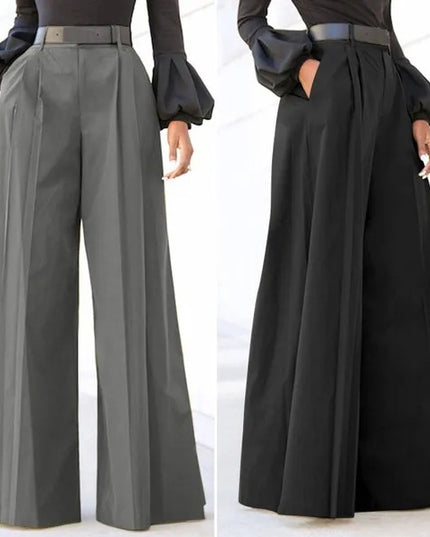 High Waist Wide Leg Trousers Bell-bottom Pants Fashion Elegant Party