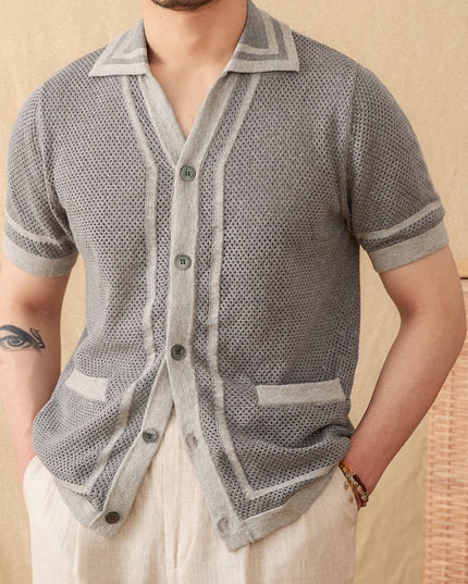 Special Preppy Style Short Sleeve Hollow Cardigan