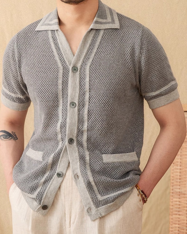 Special Preppy Style Short Sleeve Hollow Cardigan