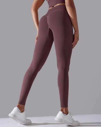 Women's Seamless Knitted Solid Color High Waist Tight Pants