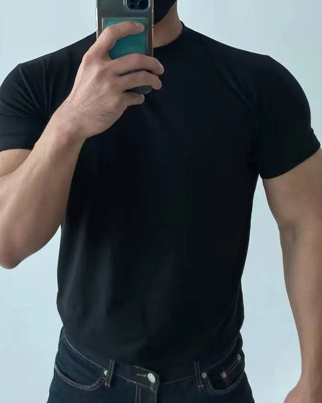 Slim Fit And Quick-drying Short-sleeved Slimming Bottoming Shirt All-matching Running