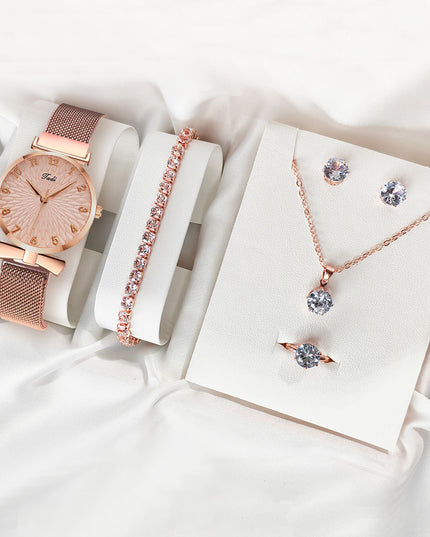 Leisure Gift Quartz Watch Five-piece Set Accessories Set