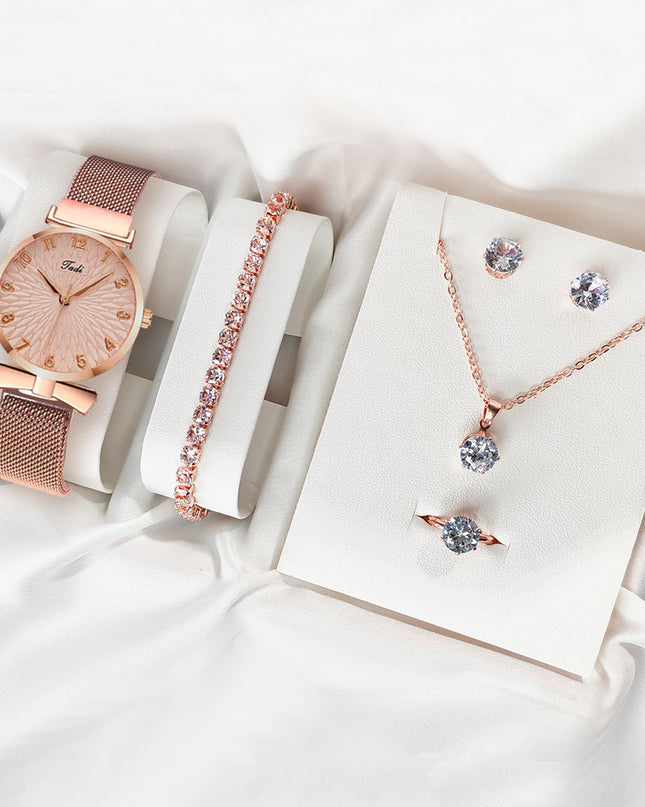 Leisure Gift Quartz Watch Five-piece Set Accessories Set