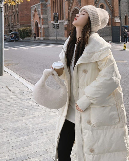 Below The Knee Korean Style Fashion Loose Cotton Coat