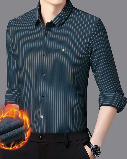 High-grade Striped Long-sleeved Shirt Men's Spring And Autumn Business Casual