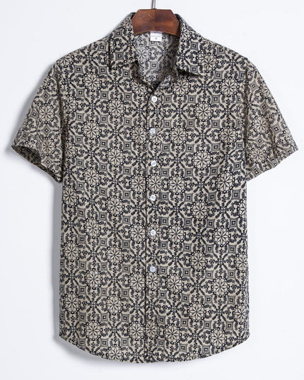 Hawaiian Men's Summer 3D Printed Short-sleeved Shirt