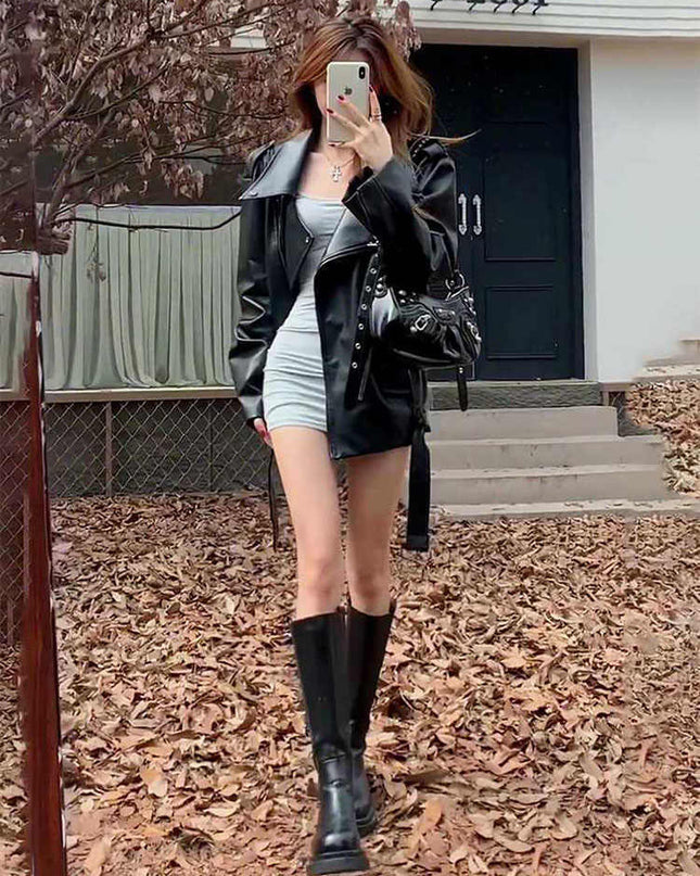 Leather Coat Women's Autumn All-matching