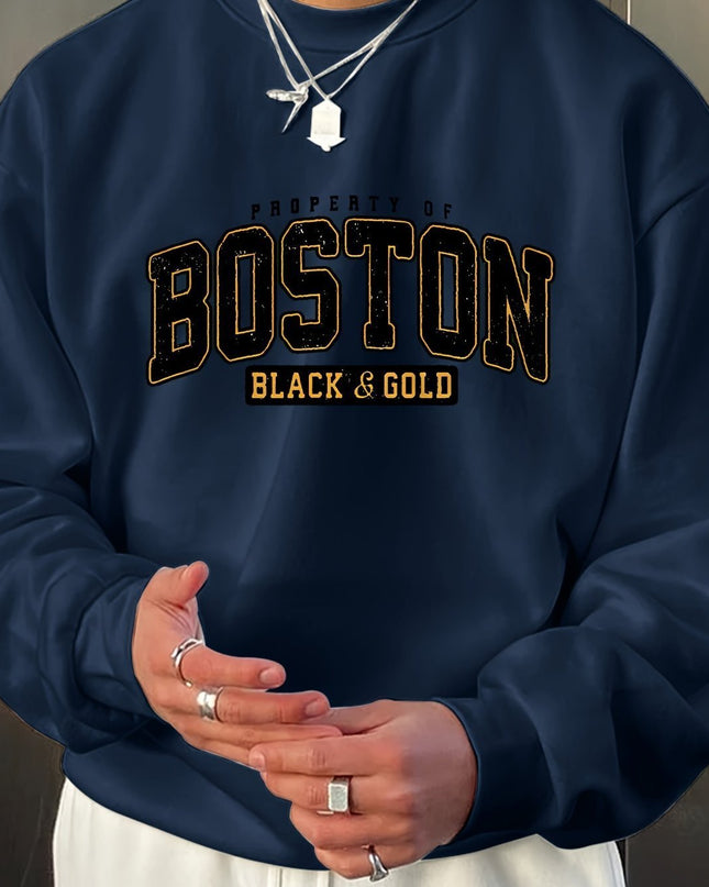 Fashion Men's Casual Long Sleeve Crew Neck Pullover Sweatshirt
