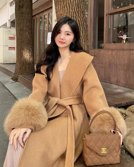Double-sided Mink Cashmere Large Lapel Long Coat