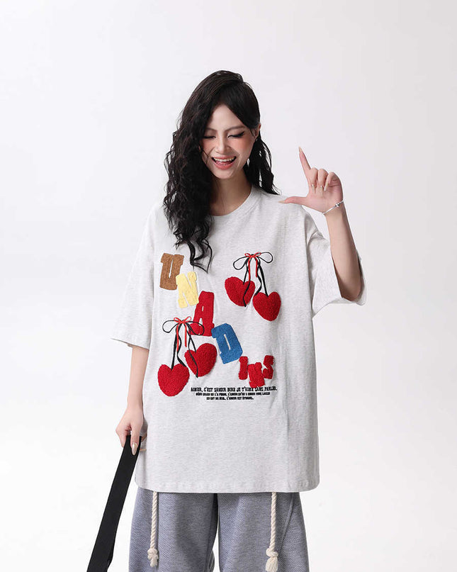 Women's Short-sleeved Casual Half-length Sleeves T-shirt