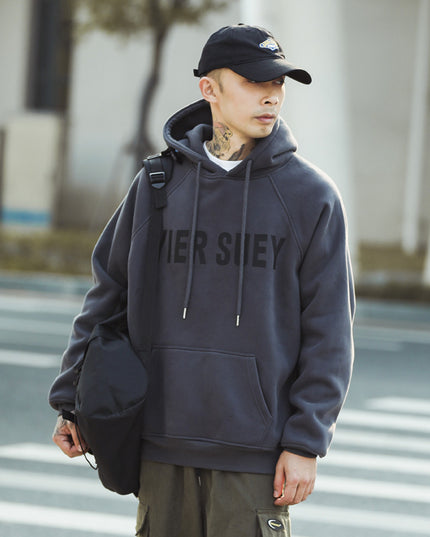Vintage Fleece-lined Hoodie Thick Coat American Fashion Brand Top