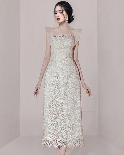 Small Group Temperament Patchwork Lace High Waisted Dress