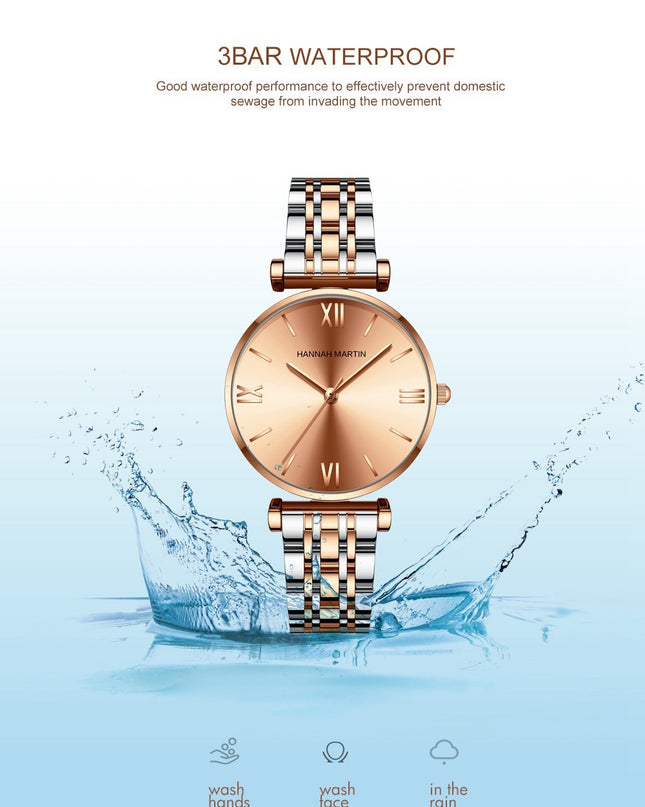 Women's Solid Stainless Steel Band Watch