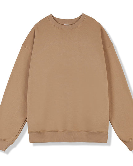 Fleece-lined Crew Neck Sweater Men's Loose Heavy Thickening