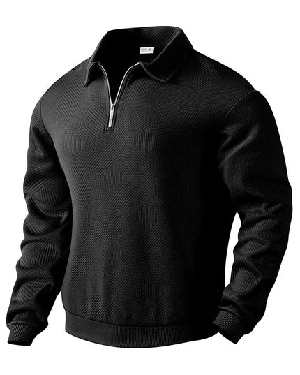 Lapel Zipper Men's Loose-fitting Casual Pullover