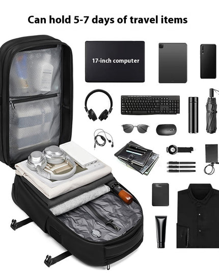 Vacuum Expandable Trolley Backpack Large Capacity Scalable Business Trip