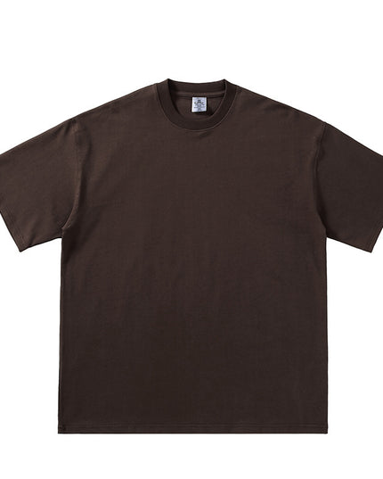Pure Cotton Drop-shoulder Solid Color Small Neckline T-shirt