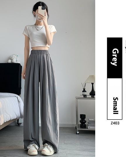 Loose Drape Casual Straight-leg Thin Ice Silk Wide-leg Pants