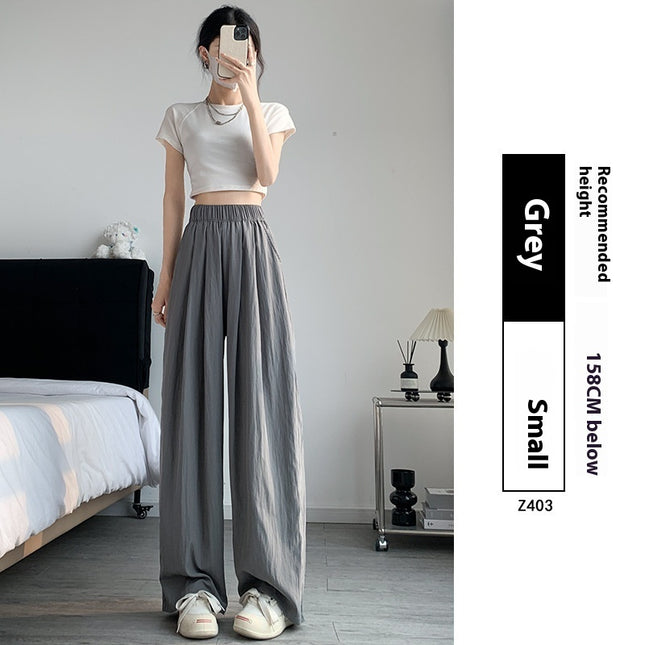 Loose Drape Casual Straight-leg Thin Ice Silk Wide-leg Pants
