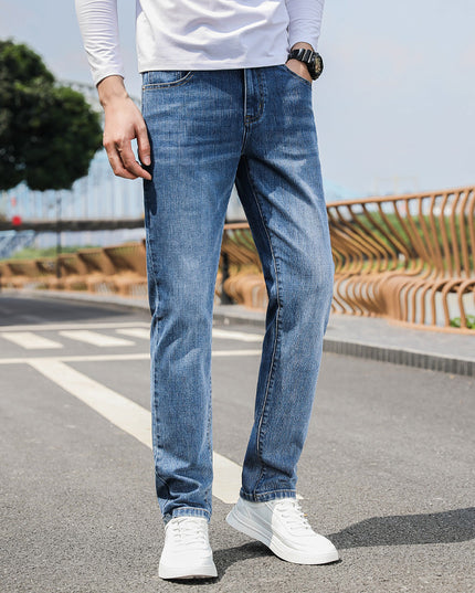 Soft And Comfortable Straight Stretch Jeans