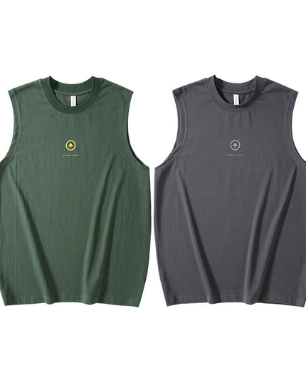 Printed Sports Vest Men's Loose Pure Cotton Basketball Waistcoat