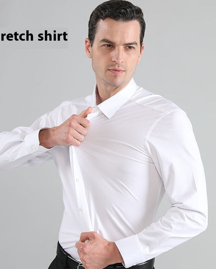 Plus Size Full Elastic Force Shirt Men's Long Sleeve