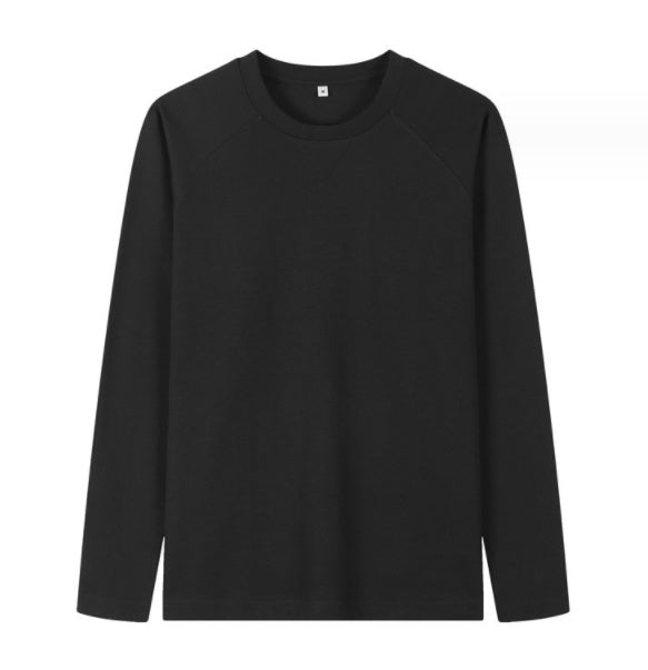 Double Sided Twill Cotton Solid Color Men's Raglan Sleeves
