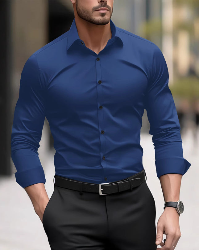 Men's Pigment Business Casual Long Sleeve Shirt