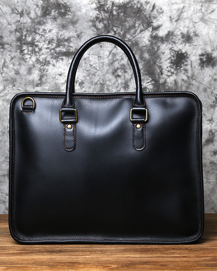 Vintage Crazy Horse Leather Handmade Men’s Handbag | Large Capacity Top Layer Cowhide Bag