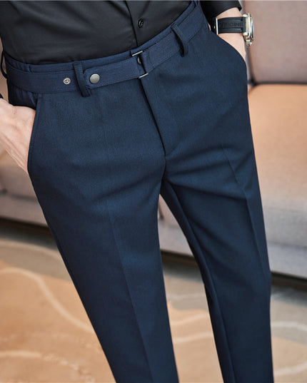 Belt Non-ironing High-grade Casual Trousers