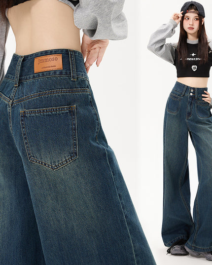 New Simple High Waist Casual Straight-leg Jeans For Women
