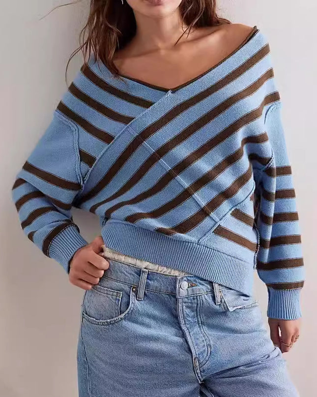 New Off-shoulder Loose Off-shoulder Top Long Sleeve Sweater