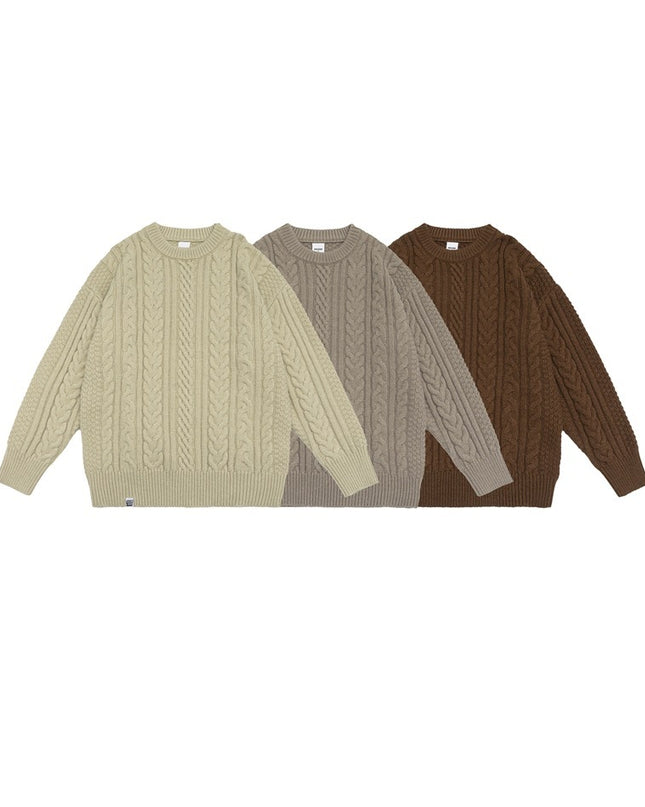 Japanese-style Retro Brocade Same Round Neck Sweater