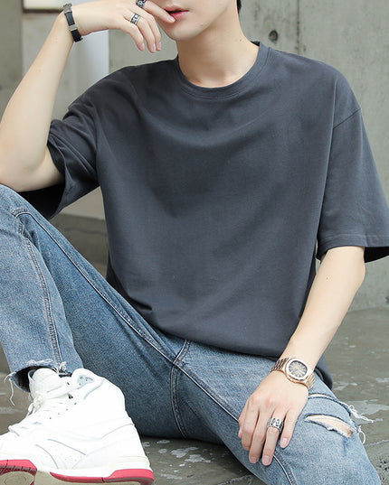 Men's Solid Color Short-sleeved T-shirt