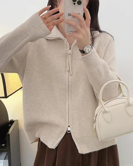 Spring Concise Idle Style Soft Glutinous Coat Thermal Knitting Coat