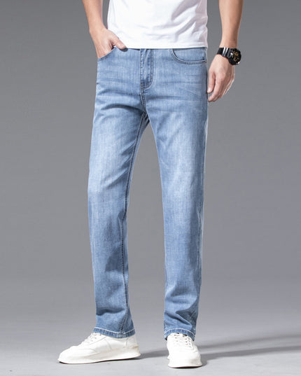Men's Jeans Loose Straight Plus Size Pants Mid-high Waist
