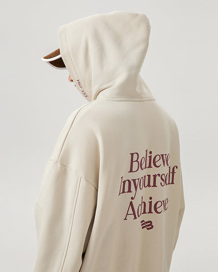 American Retro Hooded Sweater Men's Autumn Puff Print Coat