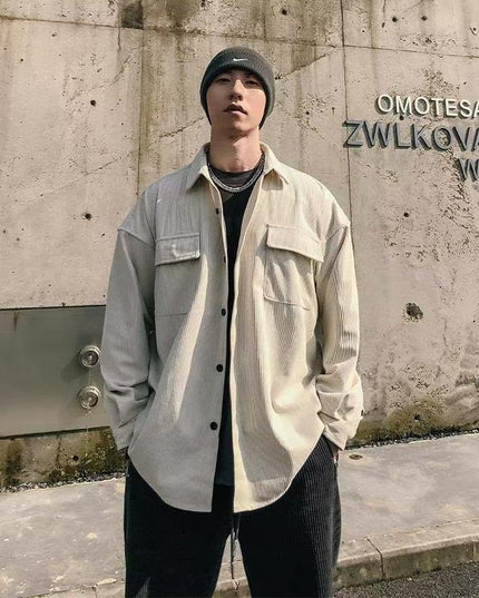 American Retro Corduroy Shirt Men's Loose