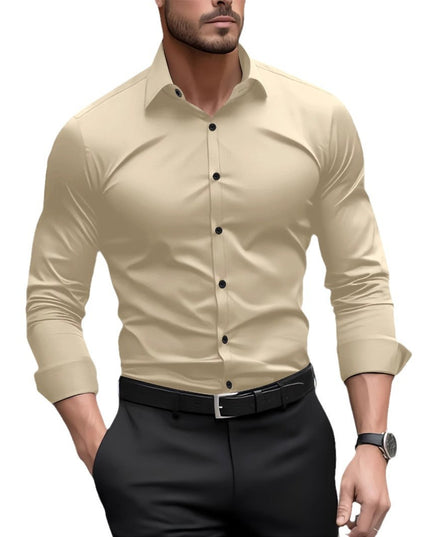 Men's Pigment Business Casual Long Sleeve Shirt