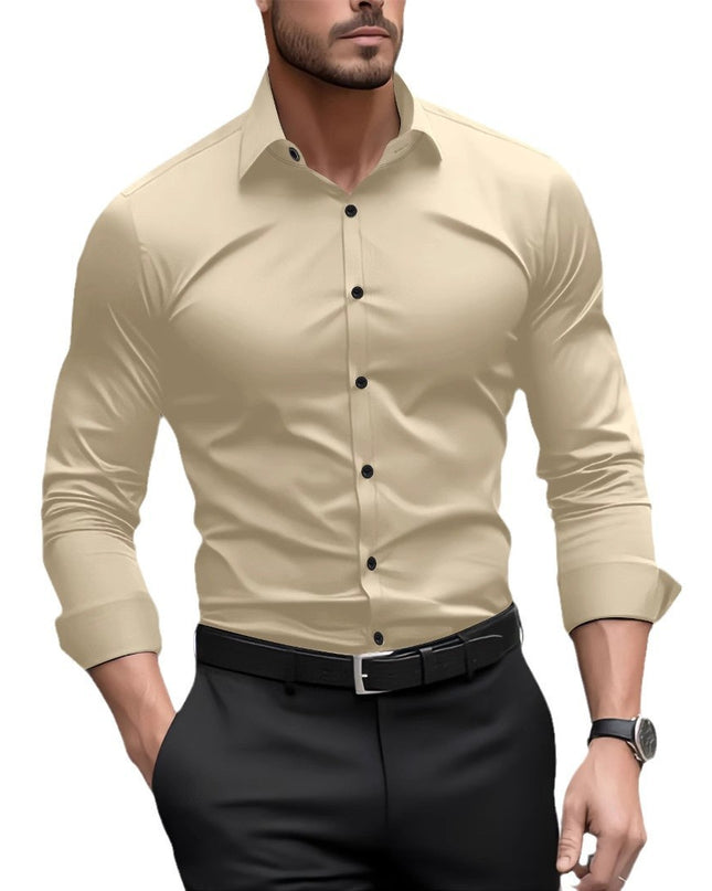 Men's Pigment Business Casual Long Sleeve Shirt