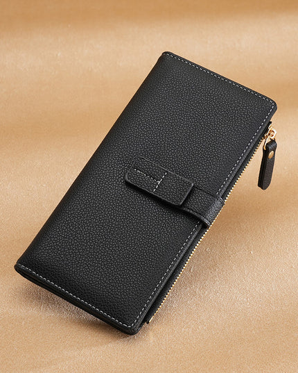 Long Multiple Card Slots Zipper Bag Buckle Korean Style High Sense Women's Wallet