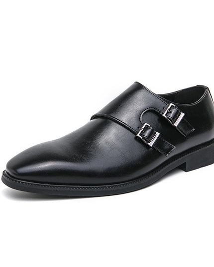 Business Formal Wear Leather Shoes Men's Casual Three Joint Pumps Mengke Buckle Office Wedding Shoes