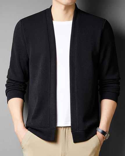 Spring New Fake Two-piece Men's Long-sleeved Knitted Cardigan