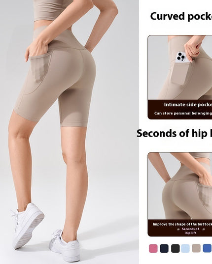 High Waist Hip Lift Women's Quick-drying Breathable Yoga Pants With Pockets In Summer