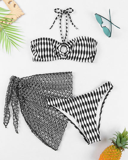 Women's Two-piece Swimsuit Bikini Tube Top Three-piece Suit