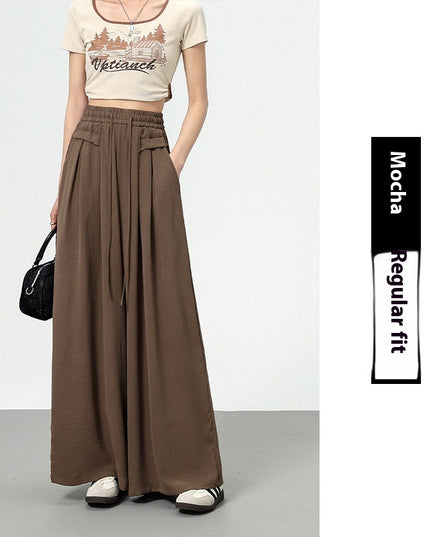 Texture Ice Silk Wide-leg Pants