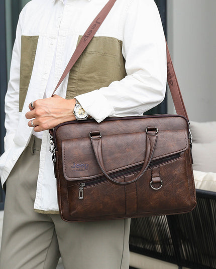 Large Capacity Computer Bag | Shoulder Bag, Synthetic Leather